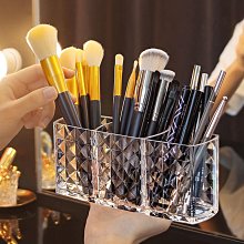 桌面筆筒收納盒 三格 透明筆筒【5入】 歷史價格詳細信息