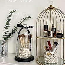 玻璃化妝刷收納盒防塵帶蓋ins北歐風透明眉筆眼線筆筒珍~特價 歷史價格詳細信息