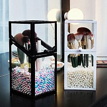 玻璃化妝刷收納盒防塵帶蓋ins北歐風透明眉筆眼線筆筒珍~特價 歷史價格詳細信息