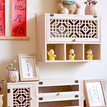 墻上實木置物架　壁掛式臥室墻面創意格子　電視背景墻　裝飾架 歷史價格詳細信息