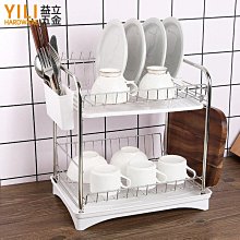廚房雙層碗碟架瀝水架 帶刀筷筒菜板盤子置物架 收納架 歷史價格詳細信息