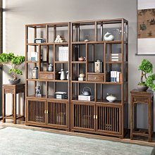 出博古架中式書櫃 免漆多寶格展示架茶架組合 歷史價格詳細信息