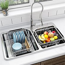 水池伸縮置物架瀝水籃濾水槽洗碗抹布架廚房抽拉收納掛鉤儲物架子 歷史價格詳細信息