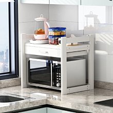 廚房收納架 雙層帶抽屜微波爐置物架 檯面烤箱架 多功能桌面免打孔支架  調料架 烤箱收納架 歷史價格詳細信息