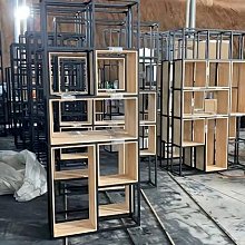 鐵藝辦公室隔斷屏風置物架工業風書架客廳餐廳卡座鐵網裝飾展示架 歷史價格詳細信息