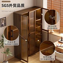 實木防塵玻璃門書櫃背景牆落地整牆書架簡約展示櫃組合櫃 歷史價格詳細信息