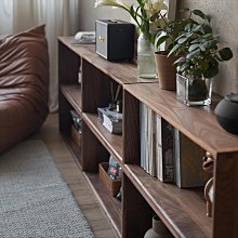 黑胡桃木自由組合書櫃餐邊櫃日式格子櫃全實木書架落地儲物收納櫃 歷史價格詳細信息