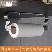 【新款】廚房紙巾架用紙掛架免打孔保鮮膜吸油壁掛式卷紙桿櫥柜收納置物架~ 歷史價格詳細信息