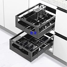 拉籃304不銹鋼廚房櫥櫃雙層抽屜式700碗碟籃800鍋碗架900阻尼軌道 歷史價格詳細信息