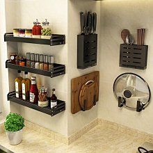 廚房調味料置物架 壁掛式免打孔 家用多功能調味料筷子刀架紙巾收納架 歷史價格詳細信息