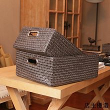 【熱賣精選】草編收納盒小號辦公室桌面文具收納盒筆筒遙控器手機收納筐編織框 歷史價格詳細信息