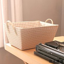 【熱賣精選】田園編製收納筐無蓋草編整理箱衣櫥衣服大號儲物筐編織雜物盒 歷史價格詳細信息