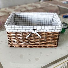藤編桌面收納筐柳編布藝收納藍竹籃子大號藤籃編織臟衣筐整理小筐*爆款 歷史價格詳細信息