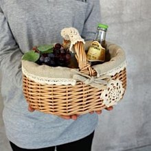 藤編柳編購物籃小手提籃野餐籃收納筐編織收納籃拍照攝影水果籃子*爆款 歷史價格詳細信息