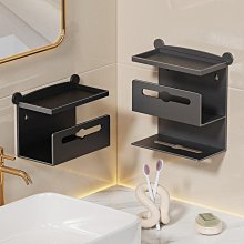 免打孔浴室衛生紙廚房紙巾架置物架雙層防潑水透明壓克力紙巾盒-2入組 歷史價格詳細信息