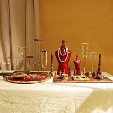 首飾展示架純銅細桿耳環架黃洞石飾品陳列背景板耳環珠寶拍攝道具~爆款 歷史價格詳細信息