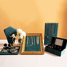 首飾展示架綠色多功能絨布耳環收納架戒指托飾品珠寶陳列拍攝道具~爆款 歷史價格詳細信息