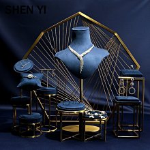 首飾展示架綠色絨布石膏戒指板飾品收納托盤珠寶耳環陳列拍攝道具~爆款 歷史價格詳細信息