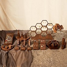 首飾展示架飾品陳列店鋪輕奢紅色絨布相框項鍊架拍攝道具戒指託盤 歷史價格詳細信息