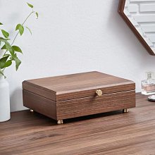 黑胡桃木珠寶首飾盒收納盒便捷式高級項鏈戒指耳環飾品盒精致實木【Misaki精品】 歷史價格詳細信息