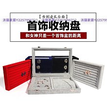 【熱賣精選】冰花絨珠寶箱子戒指耳釘吊墜首飾多格收藏整理展示透明蓋子大容量 歷史價格詳細信息