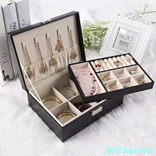 耳環收納盒 首飾盒皮革公主歐式飾品盒手飾整理盒耳環耳釘戒指耳墜首飾收納盒-正正精品 歷史價格詳細信息