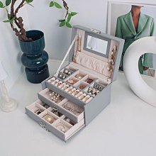 三層高品質首飾盒 生日禮物 女大容量戒指耳釘發飾收拾盒 歷史價格詳細信息