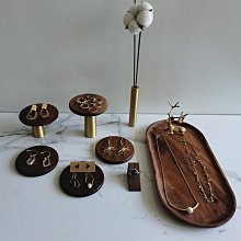 黑胡桃木珠寶首飾盒收納盒便捷式高級項鏈戒指耳環飾品盒精致實木【Misaki精品】 歷史價格詳細信息