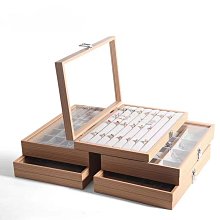 首飾收納盒耳釘項鏈防塵飾品收納盒家用戒指便攜pu收納首飾盒批發 歷史價格詳細信息