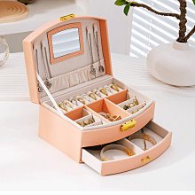 首飾盒便攜式旅行珠寶首飾收納盒耳釘耳環戒指手鐲多層飾品收納盒 歷史價格詳細信息