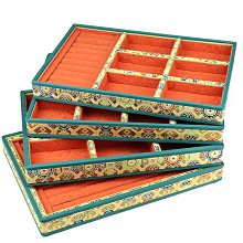 展示盤 托盤 高檔PU皮首飾盤展示盤珠寶戒指手串看貨盤展示托盤飾品時尚展示盒 歷史價格詳細信息