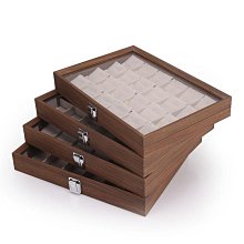 黑胡桃木珠寶首飾盒收納盒便捷式高級項鏈戒指耳環飾品盒精致實木【Misaki精品】 歷史價格詳細信息