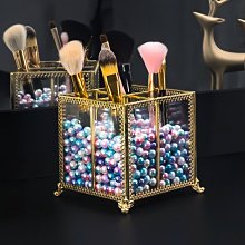 玻璃化妝刷收納盒防塵帶蓋ins北歐風透明眉筆眼線筆筒珍~特價 歷史價格詳細信息