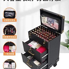 【熱賣精選】便攜大容量拉桿萬向輪化妝箱專業跟妝收納美甲紋繡手提帶燈化妝箱 歷史價格詳細信息