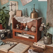 現貨 快速發貨收納盒桌面抽屜式窄長型辦公室桌上置物架防塵柜高書桌小化妝品箱 歷史價格詳細信息