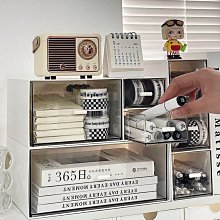 現貨 快速發貨收納盒桌面抽屜式窄長型辦公室桌上置物架防塵柜高書桌小化妝品箱 歷史價格詳細信息