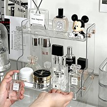 香水置物架桌面化妝品收納架透明輕奢護膚品整理高級感梳妝檯架展 歷史價格詳細信息
