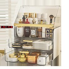 大阪三町化妝品收納盒口紅護膚品化妝盒亞克力桌面置物架梳妝臺大容量防塵化妝收納 歷史價格詳細信息