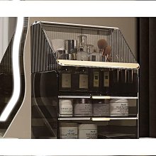 化妝收納置物架 桌面高檔透明防塵收納柜 梳妝臺護膚品香水大容量 歷史價格詳細信息