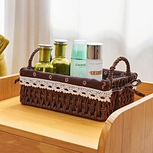 桌面收納盒化妝品鑰匙多功能雜物收納箱藤編小收納筐編織框垃圾收納盒 小收納盒內衣衣服內褲收納盒 歷史價格詳細信息