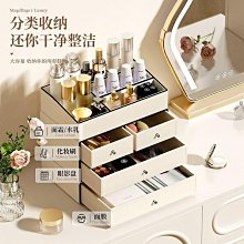 新款化妝品收納盒梳妝臺帶燈鏡子一體旋轉高級感桌面護膚品置物架 歷史價格詳細信息