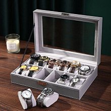 精致皮質手表收納盒家用防塵玻璃蓋手表盒腕表首飾盒手鏈手表盒子 歷史價格詳細信息