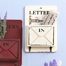壁掛式信箱 信插 Boo zakka 生活雜貨 木質 做舊 工業風 白色 藍色 帳單收納架 木信箱 木 OLA02C3 價格比較,價格查詢,歷史價格詳細信息