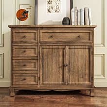 美式餐邊柜實木雕花儲物柜玄關家用客廳仿古柜子復古風法式邊柜 歷史價格詳細信息