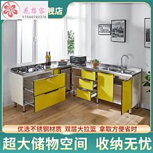 【熱賣精選】不銹鋼灶臺柜櫥柜一體餐邊柜廚房置物架家用收納儲物柜子臺面碗柜 歷史價格詳細信息