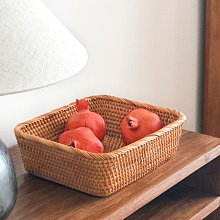 藤編收納筐儲物盒桌面雜物籃編織筐布藝收納籃子柳編收納盒小物件 歷史價格詳細信息
