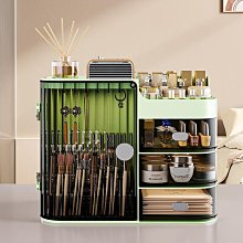 新款化妝品收納盒梳妝臺帶燈鏡子一體旋轉高級感桌面護膚品置物架 歷史價格詳細信息