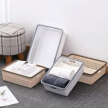 收納筐仿藤編田園風抽屜收納筐藤編定做編織收納籃草編收納筐桌面*爆款 歷史價格詳細信息