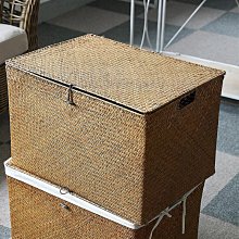 草編收納筐大號收納箱仿藤編有蓋衣服整理箱子衣帽間儲物箱 歷史價格詳細信息