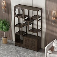 博古架實木新中式酒柜多寶閣擺件柜展示柜客廳茶具收納置物柜書柜 歷史價格詳細信息